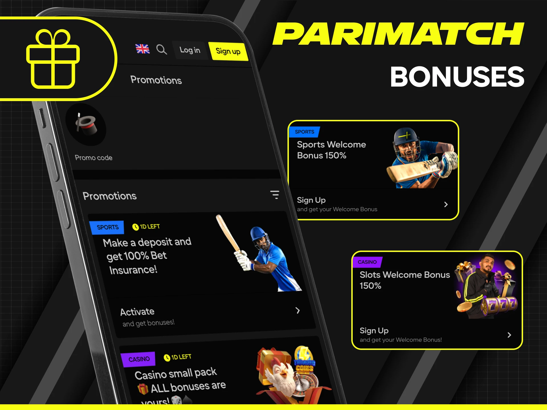 Claim attractive bonuses for newcomers right inside the Parimatch mobile app.