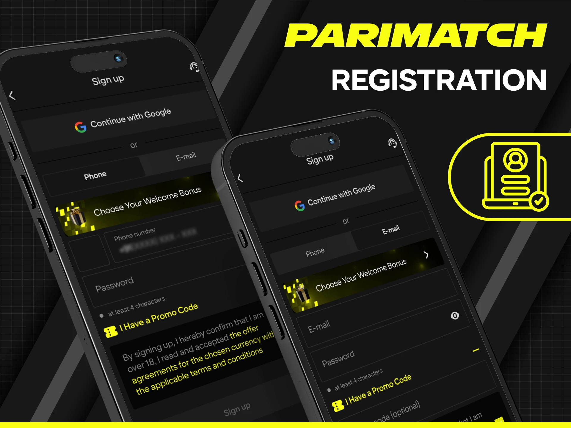 Complete your registration via the Parimatch application and claim your first bonus.