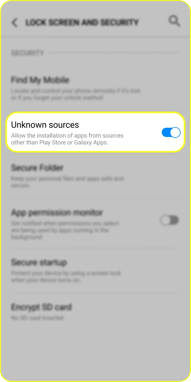 Allow installation from unknown sources in your Android settings for Parimatch.