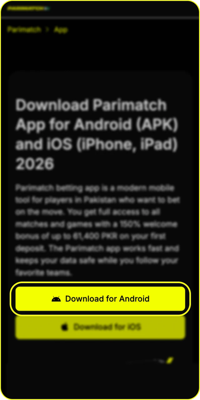 Start the Android APK download process for the Parimatch app now.