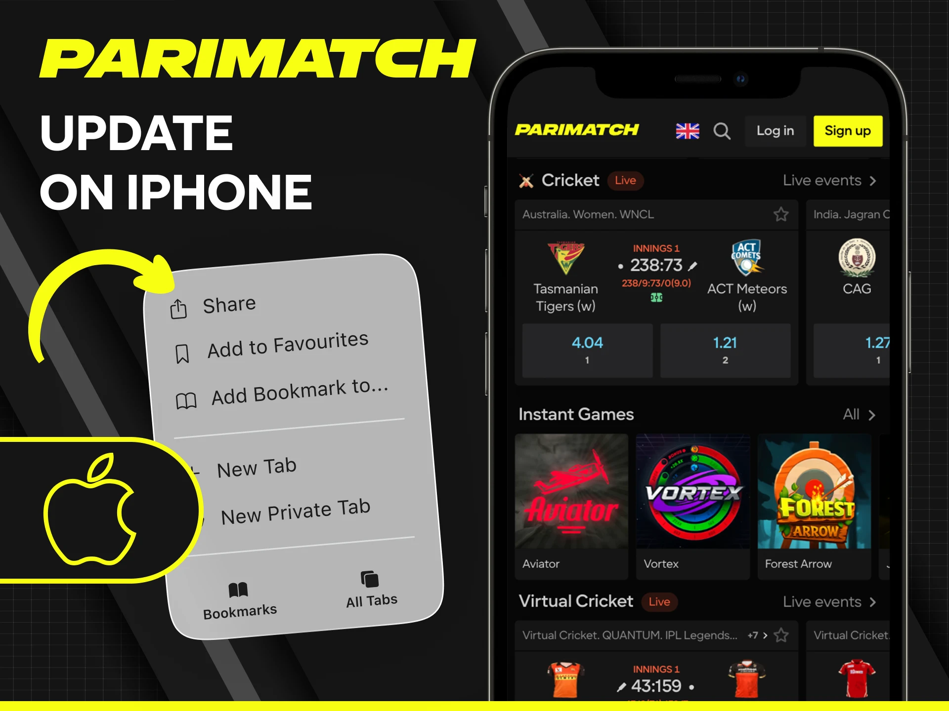 Follow the guide to update the Parimatch app on your iPhone quickly.