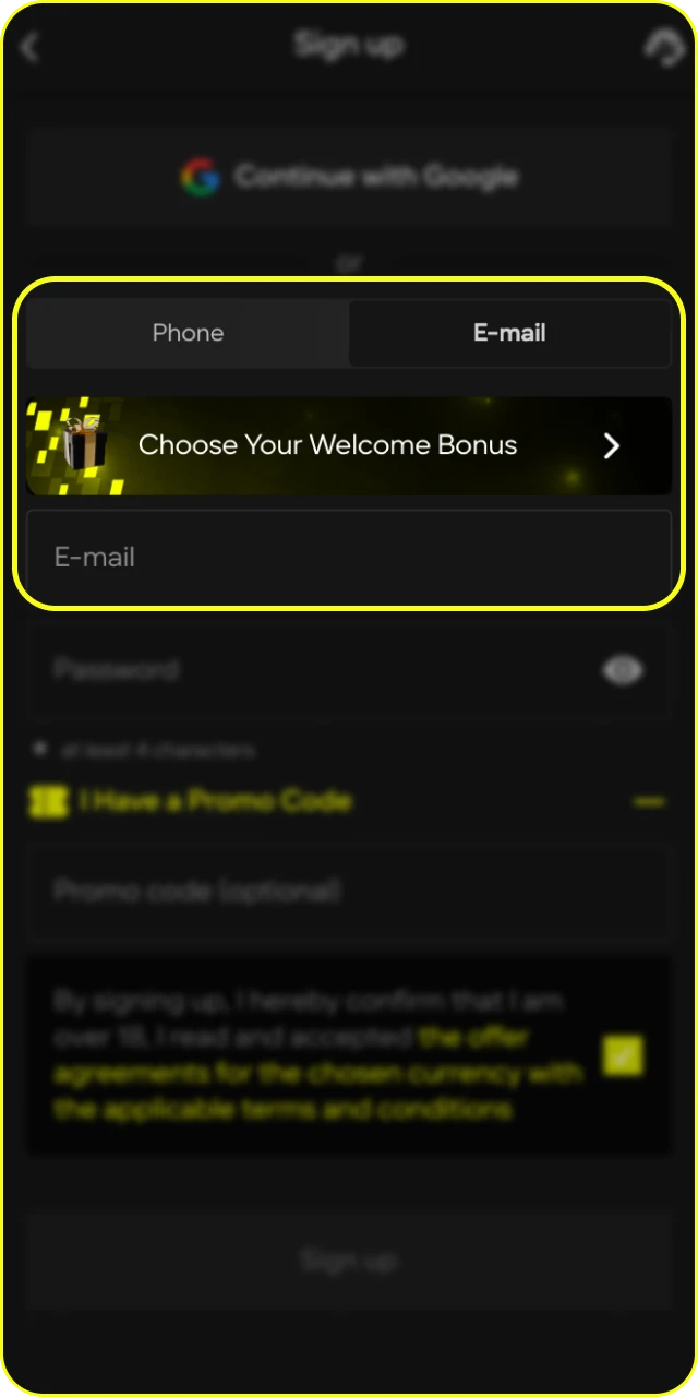 Create a new account to qualify for the Parimatch Cricket welcome bonus.