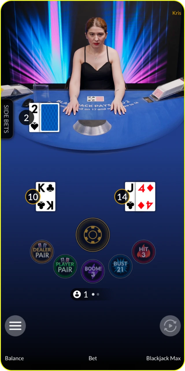 Place your bet and enjoy the professional Parimatch live casino experience.