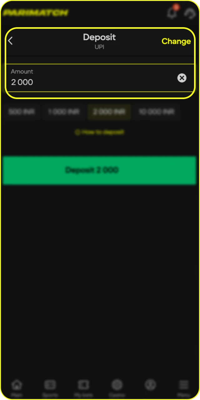 Add funds to your balance and prepare for Parimatch live casino action.