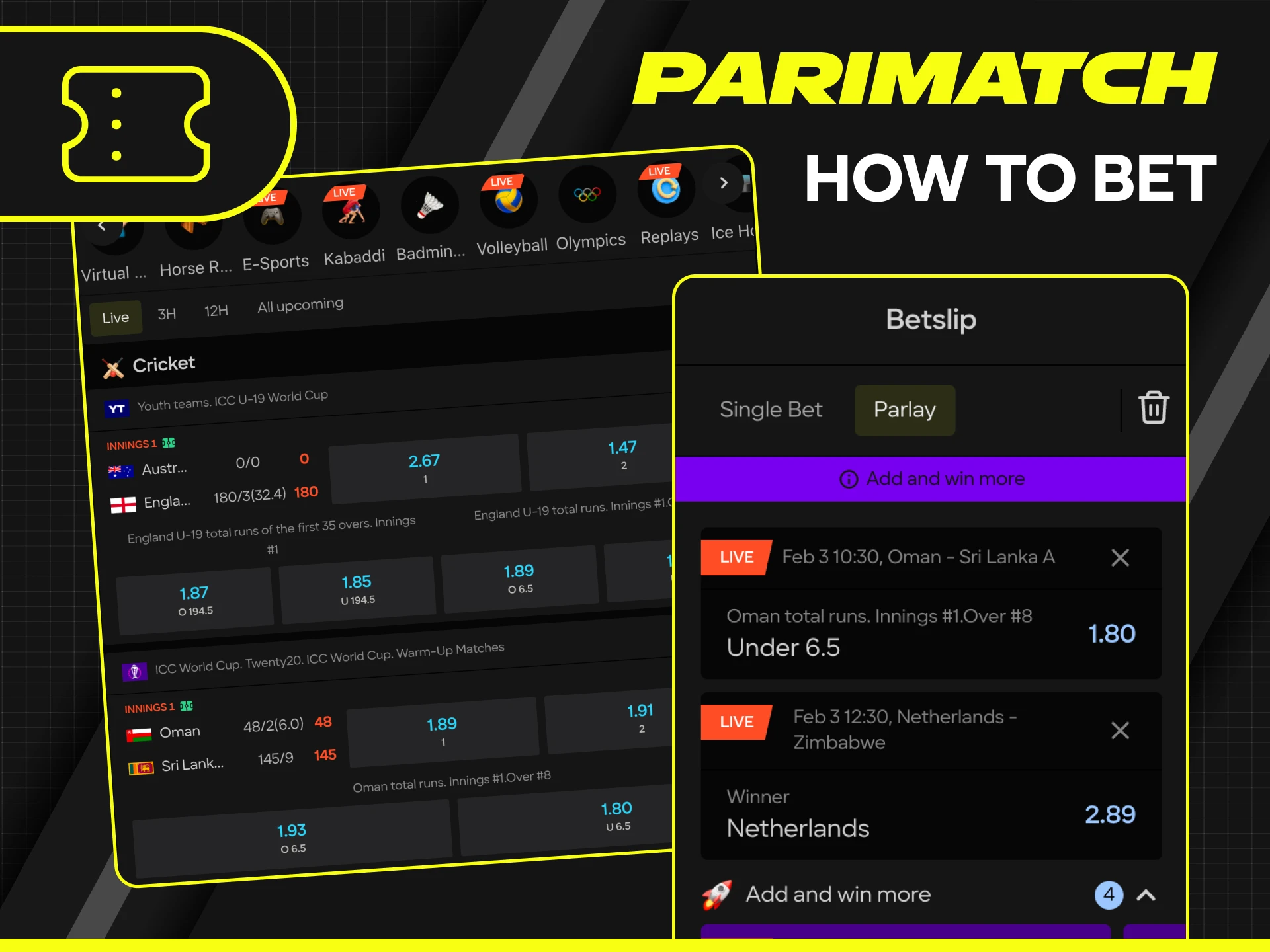 Use the fast betting guide to place your first wager at Parimatch.