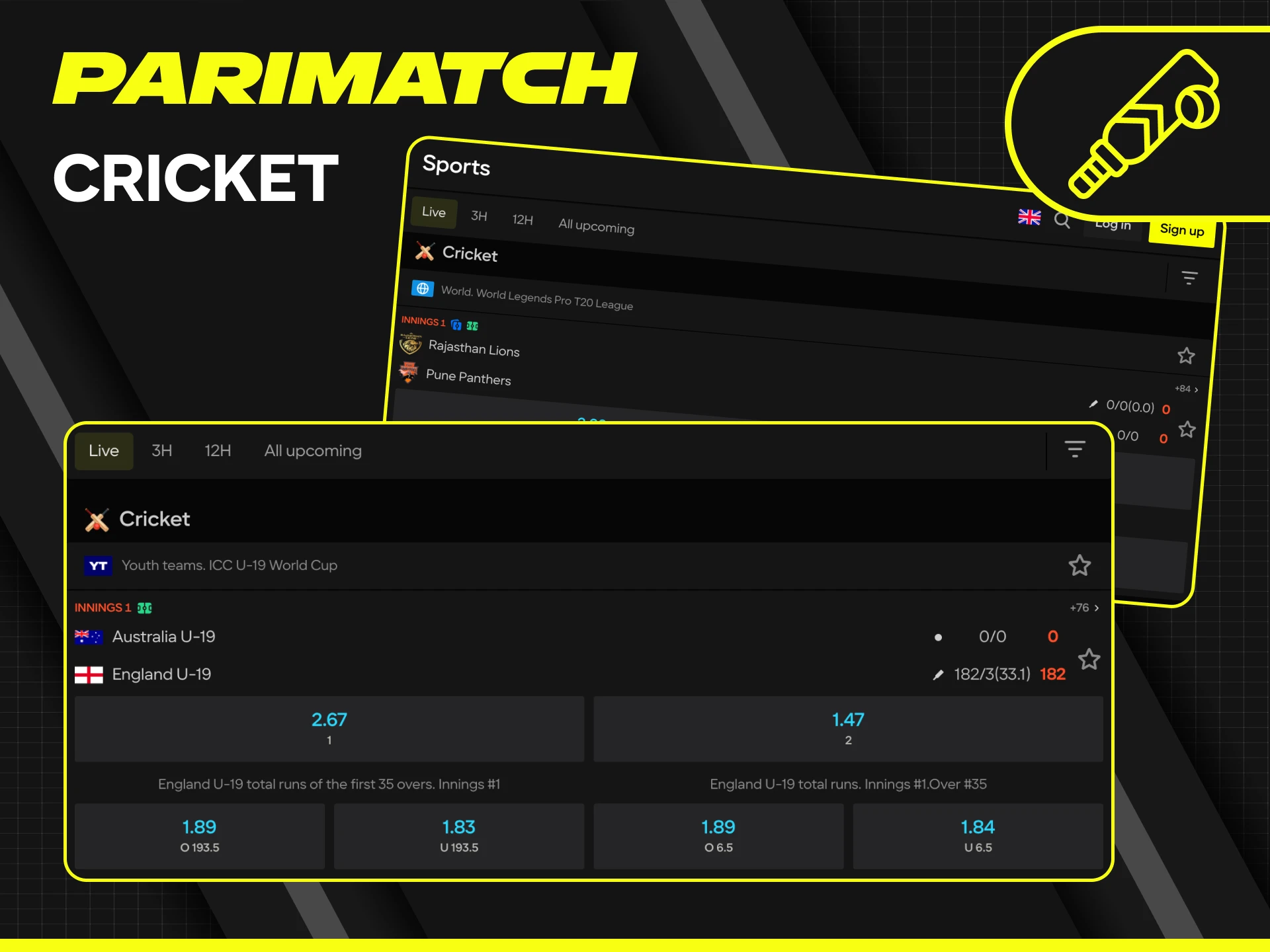 Place your cricket bets at Parimatch and follow the biggest matches.