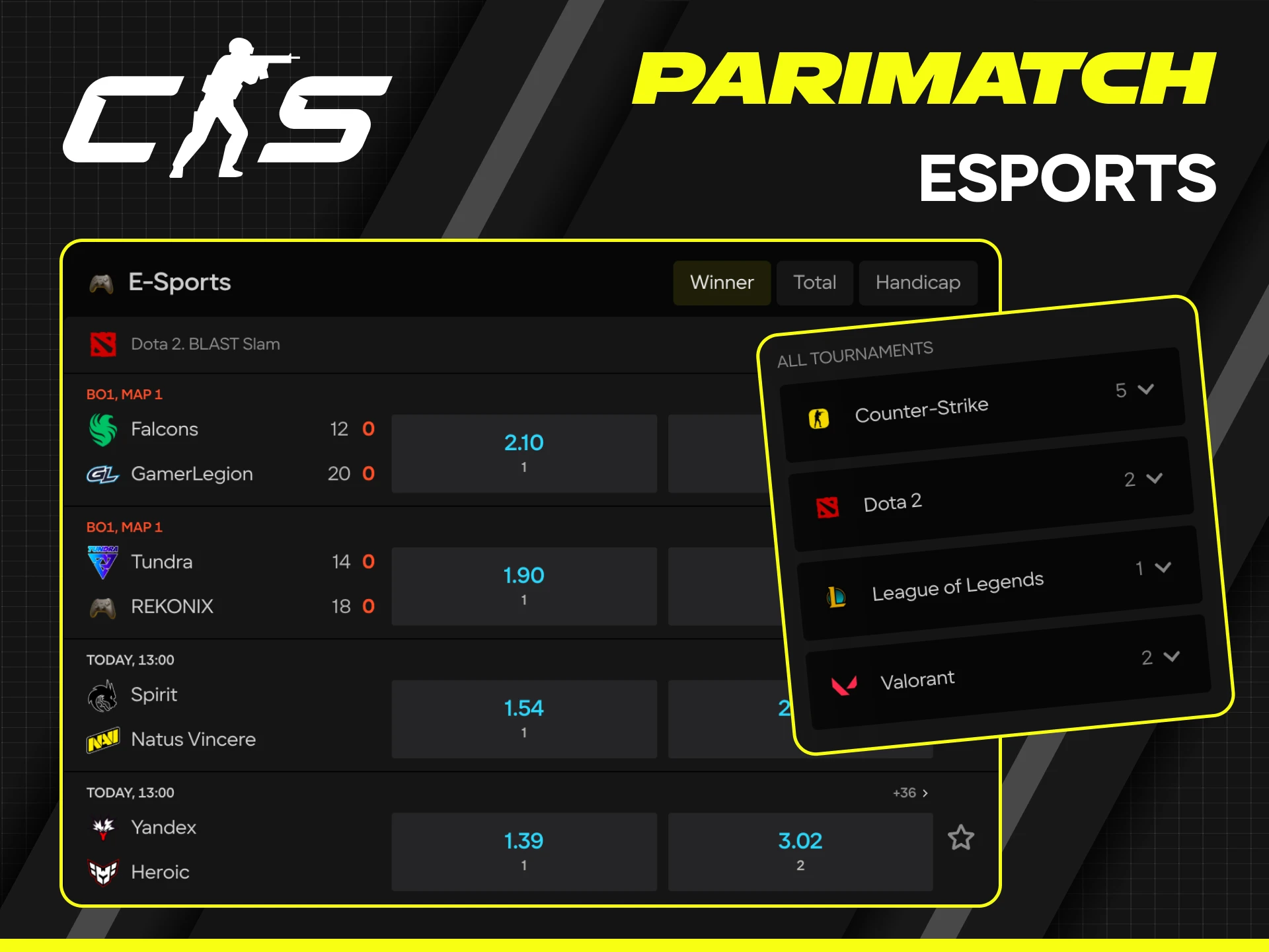 Enter the world of eSports betting and back your favorite teams at Parimatch.