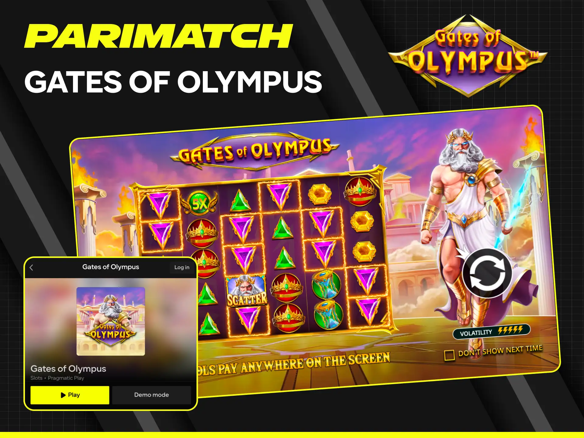 Try the legendary Gates of Olympus slot and win big at Parimatch.