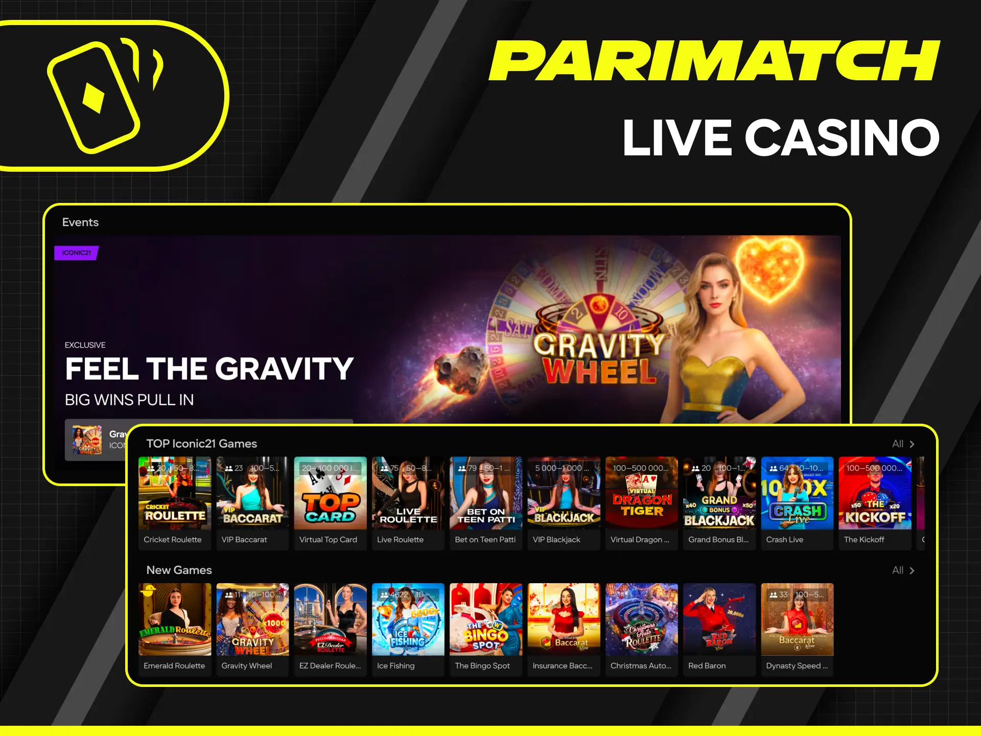Join the Parimatch live casino to experience real-time action with professional dealers.