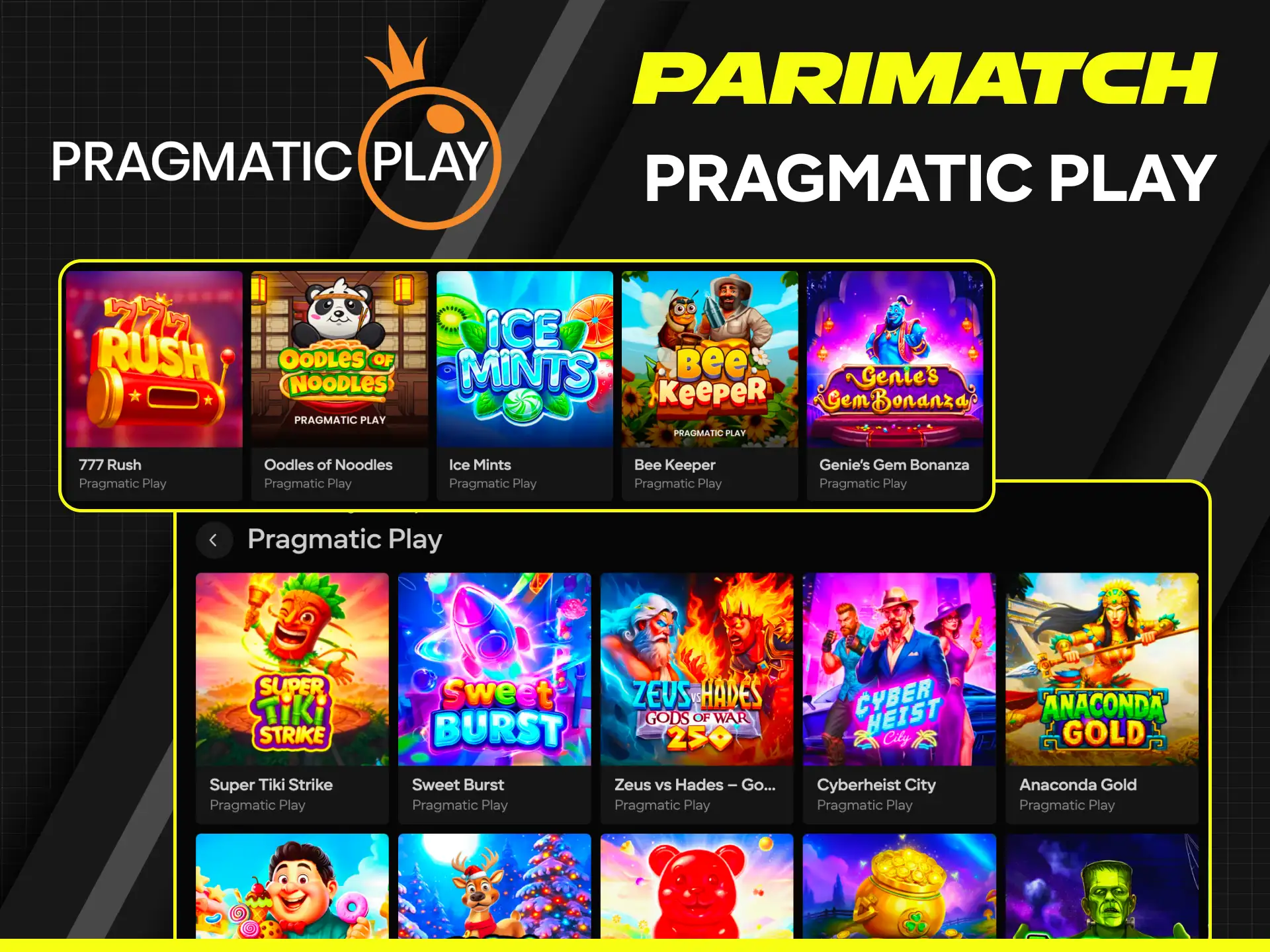 Enjoy premium titles from Pragmatic Play on the Parimatch gambling platform.