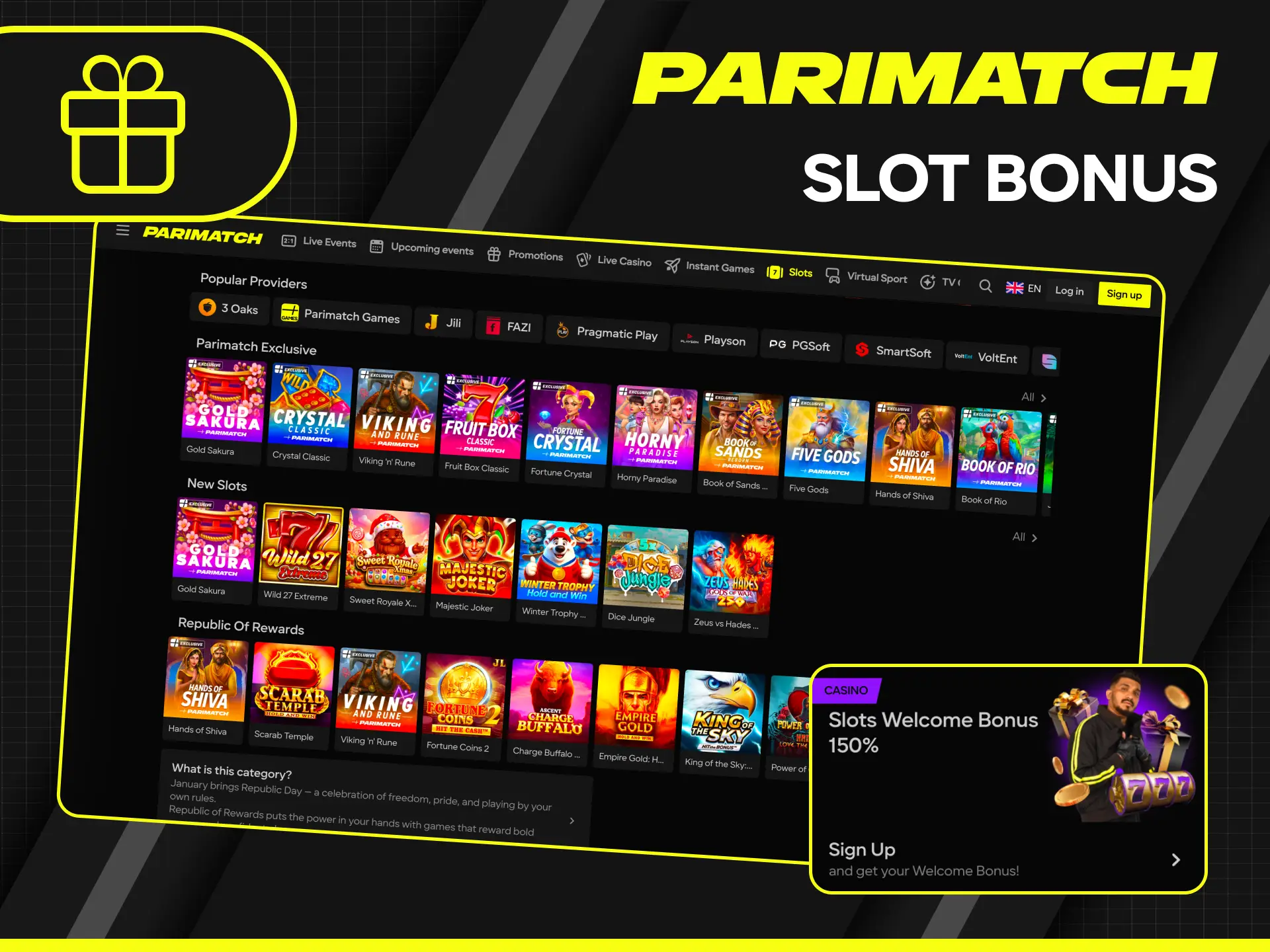 Unlock a special slot bonus and spin the reels at Parimatch today.