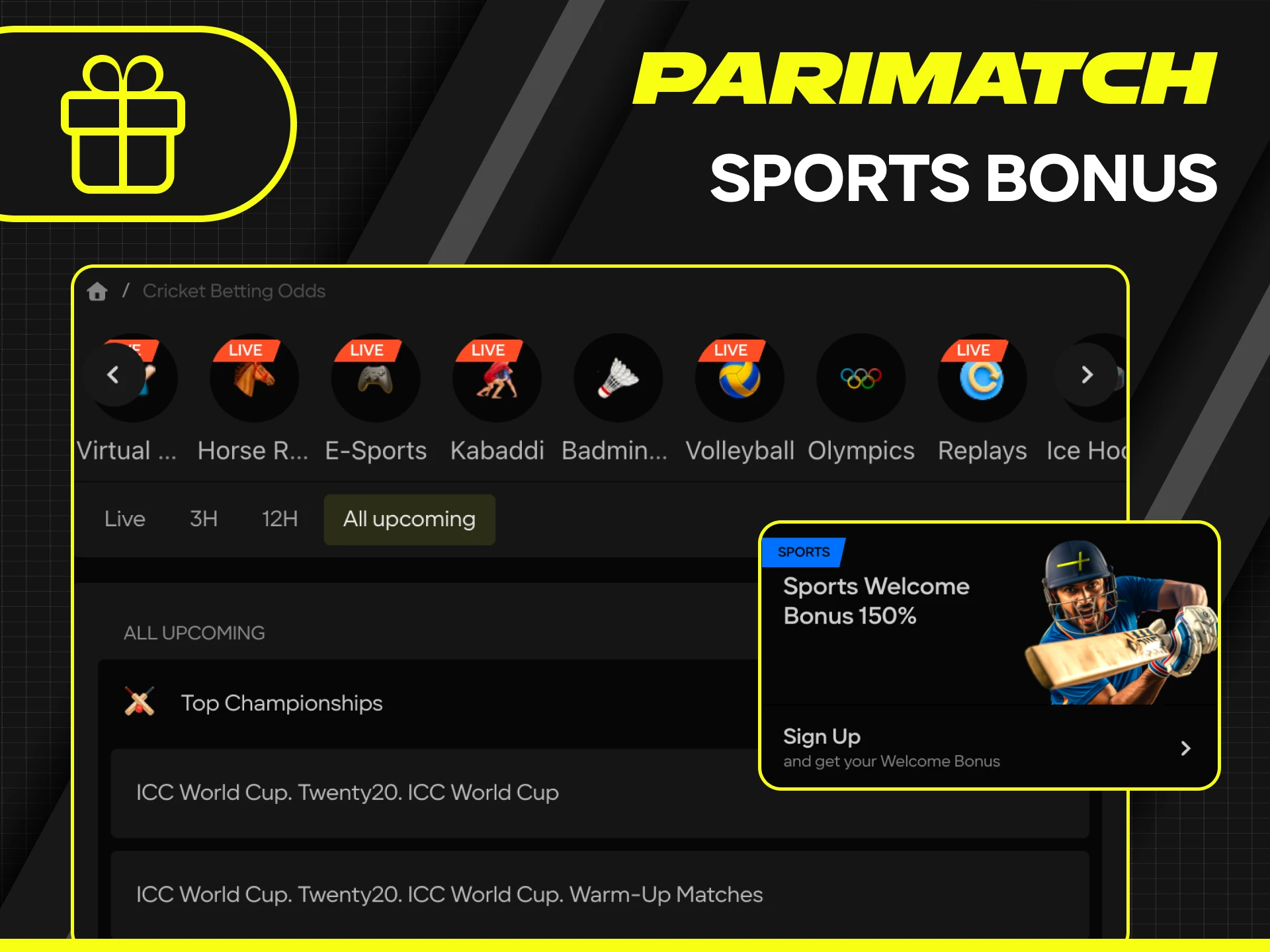 Get a sports bonus for your Parimatch bets and support your favorite teams.
