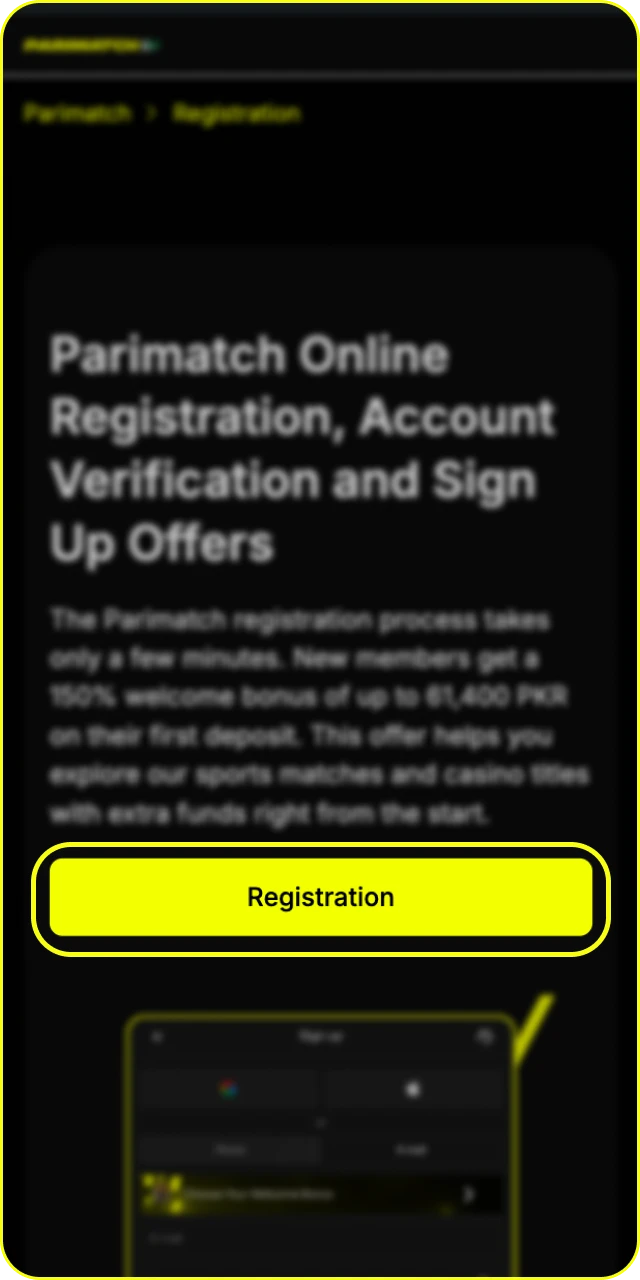 Visit the official Parimatch site to begin your registration in Pakistan.