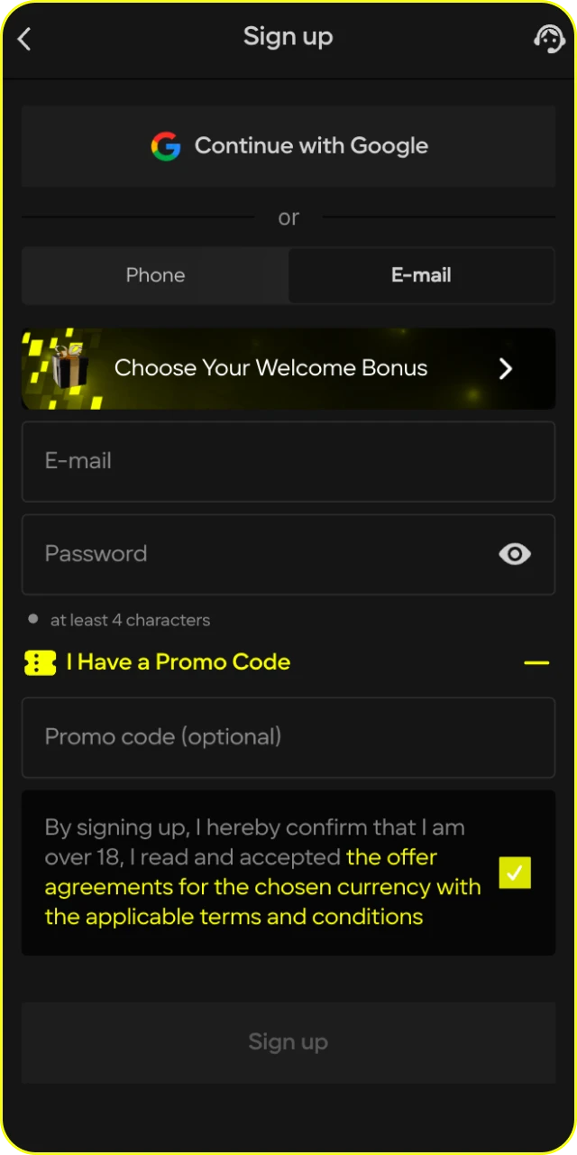 Register a profile to begin your journey with Parimatch slots.