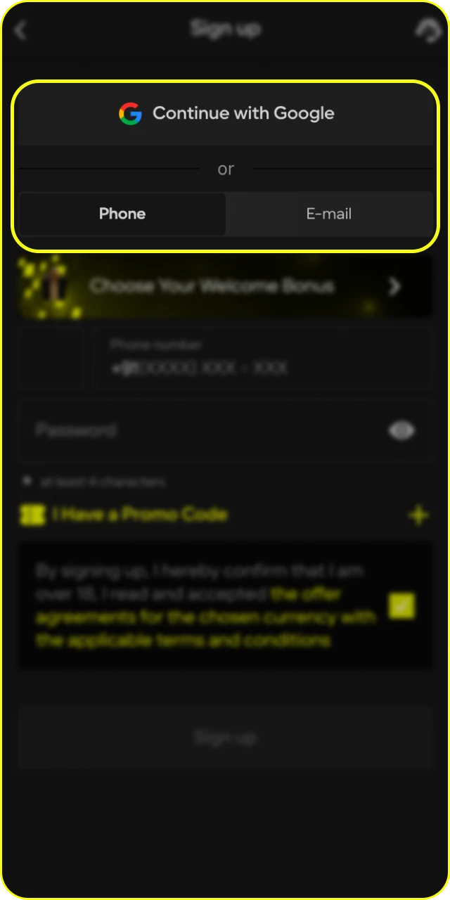 Create an account to start your journey toward the Parimatch VIP status.