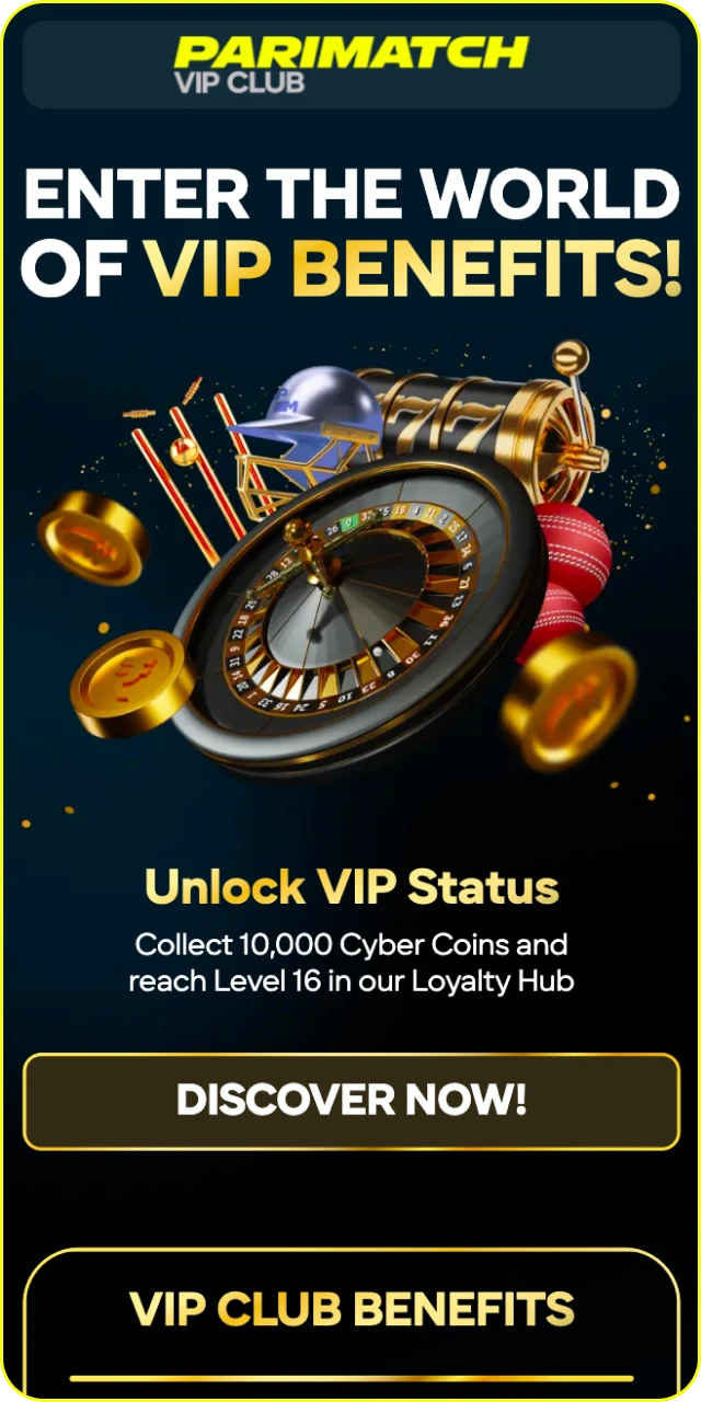 Wait for the invitation to join the elite Parimatch VIP club.