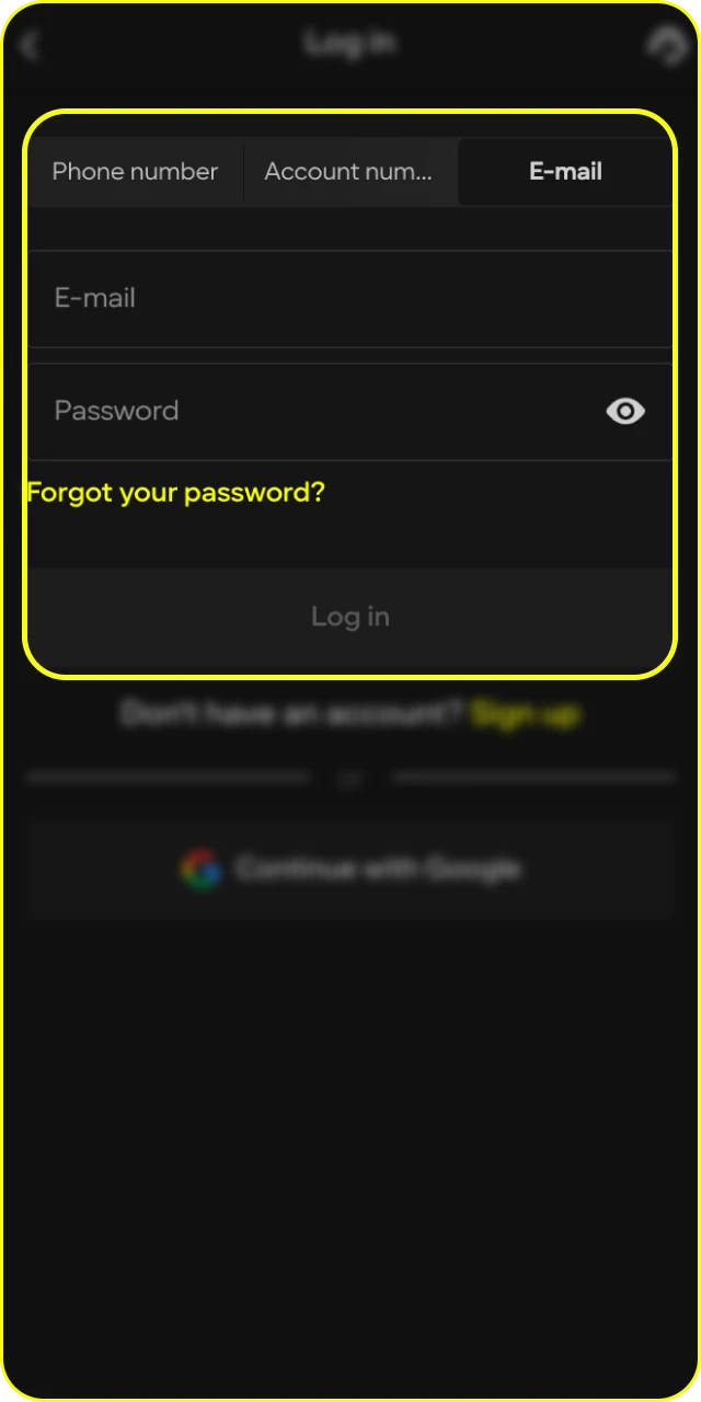 Log in to your profile to begin your Parimatch withdrawal process.